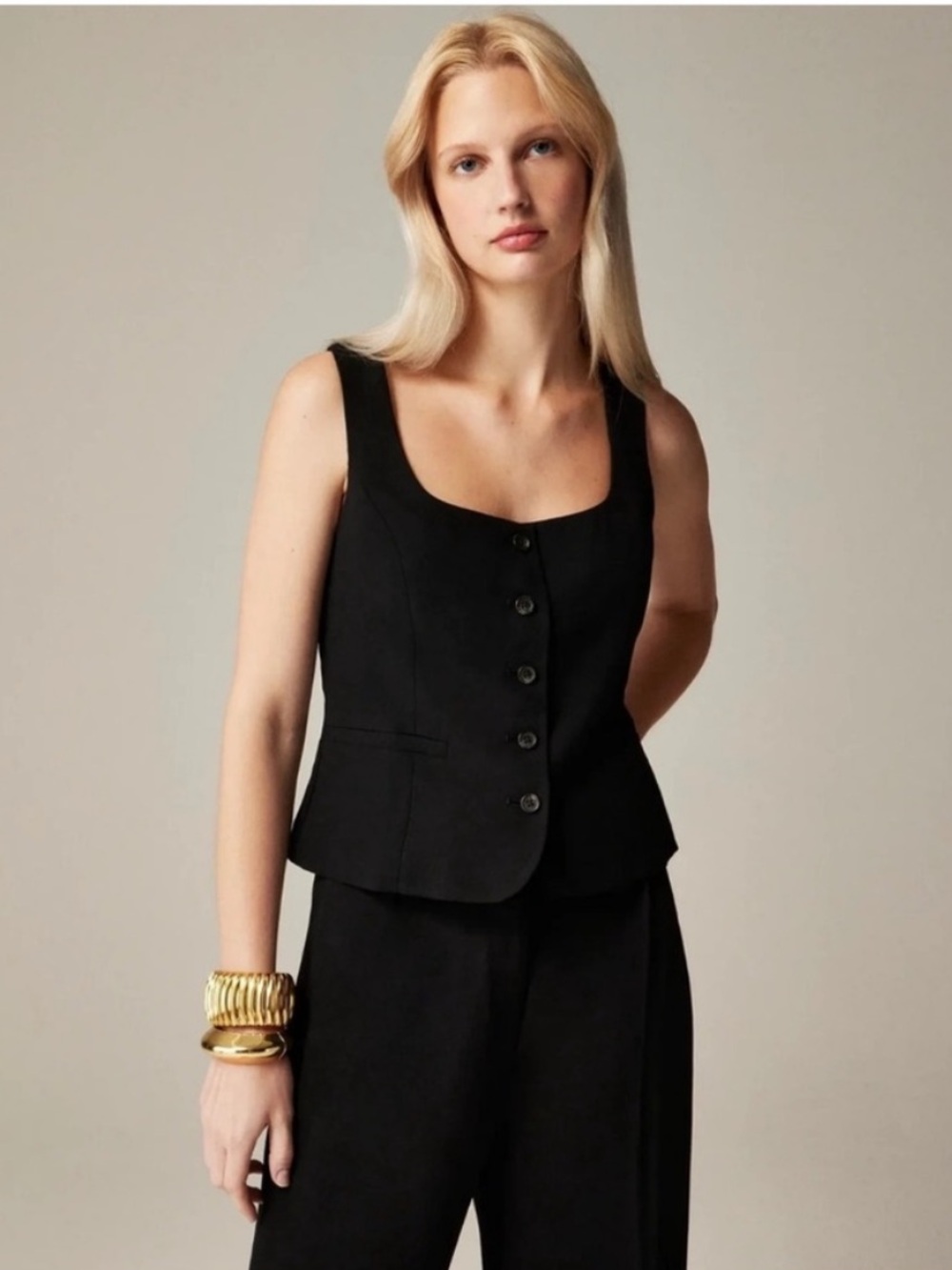 J Crew Top 0 Vest Black